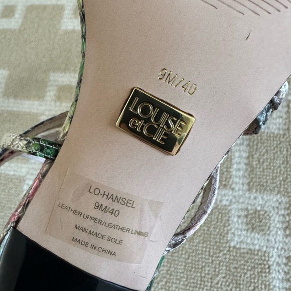 New Louise Et Cie Hansel Strappy Kitten Heel Sandal Multi Snake Print Leather 9M - Picture 10 of 12